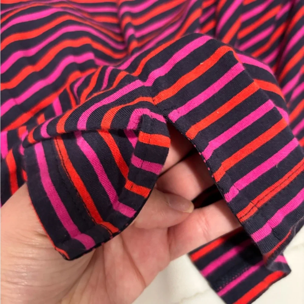 Heyton Striped Stretch Dress With Ruffle Sleeves Size Medium - Picture 8 of 9